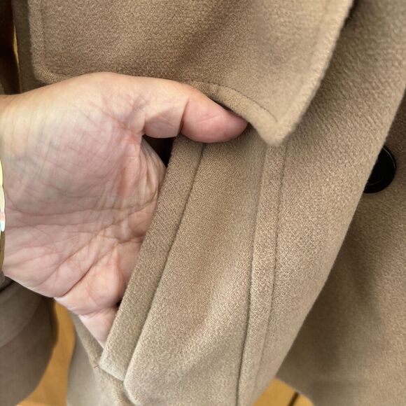 IB Diffusion Coat Women XXL Camel Double Breasted Button Up Pockets Lined - Picture 9 of 12